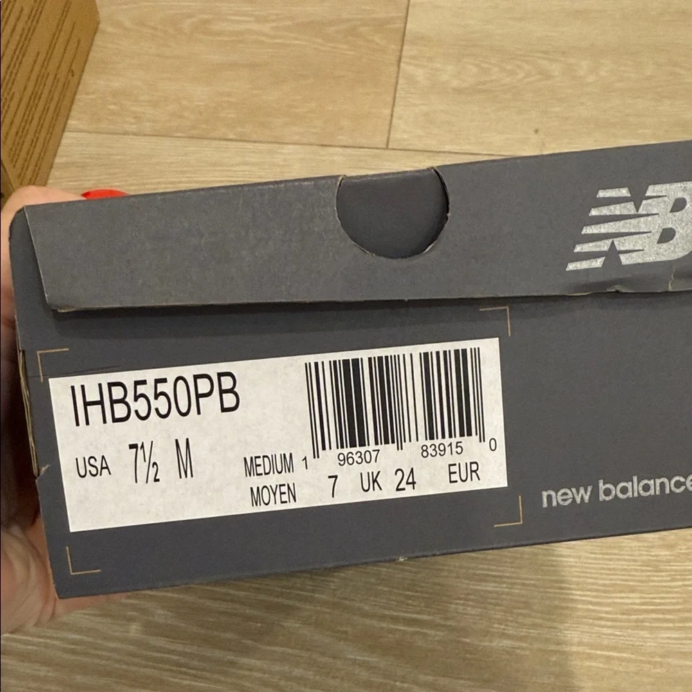 New Balance Kids White Sneakers with Gray Soles